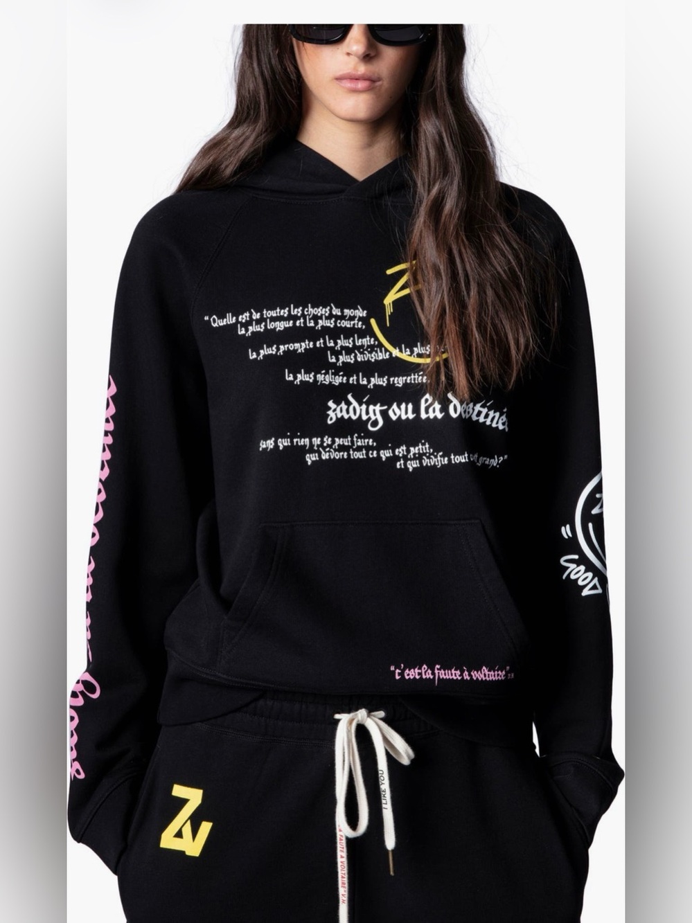 Like New. Zadig & Voltaire Georgy Multicusto Voltaire Cotton Graphic Hoodie
